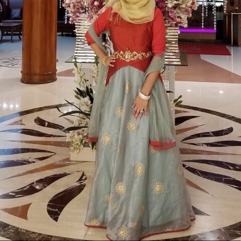 Indian Pakistani Red dress with duppata and pants